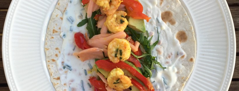 Samen Bourgondisch | Zomerse wrap met gamba's & gerookte zalm