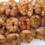 Gamba's op de barbecue samen bourgondisch