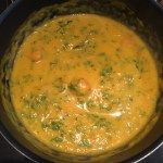 Pasta met pompoensaus en gamba's