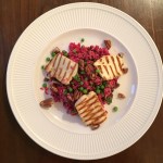 Bulgur met bietjes en halloumi