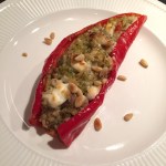 Gevulde paprika met kip-pesto