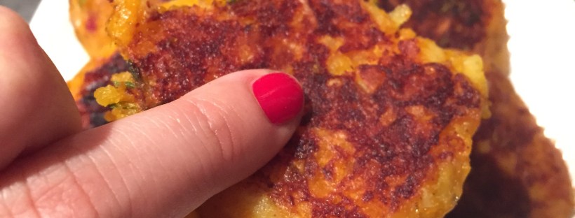 Aardappel fritters met pompoen