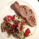 Couscous met gegrilde groenten, feta en lam