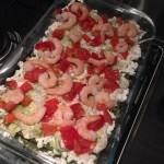 Vislasagne met gamba's, prei en venkel