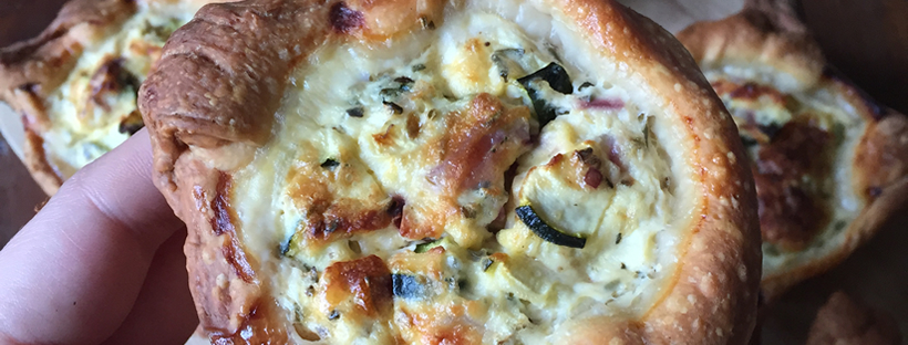 Quiche met kip en courgette
