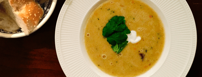 Aziatische linzensoep met zoete aardappel