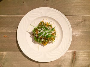 Stamppot van zoete aardappel met rucola
