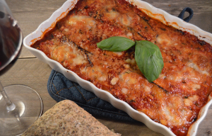 Aubergine alla parmigiana met focaccia