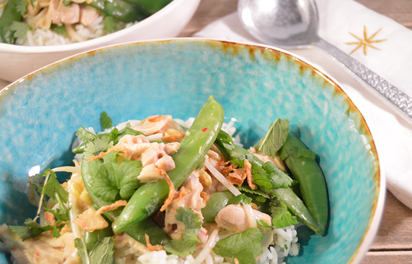 Thaise rijstsalade met kip