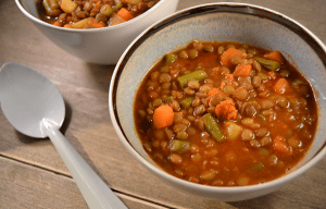 Linzensoep met sobrassada