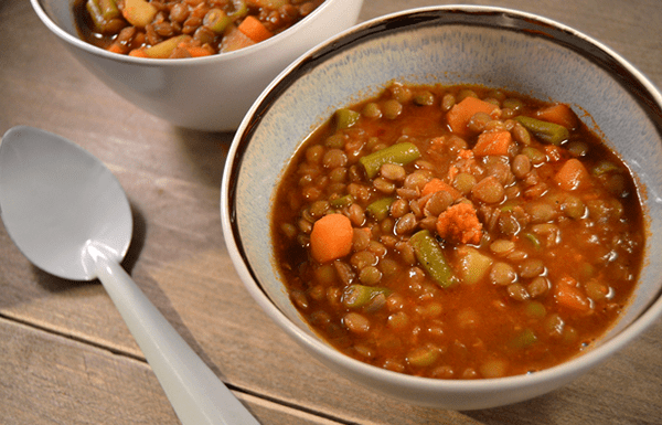 Linzensoep met sobrassada