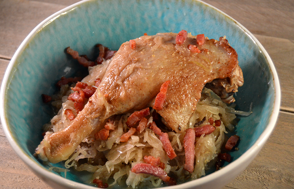 Eendenbout met zuurkool