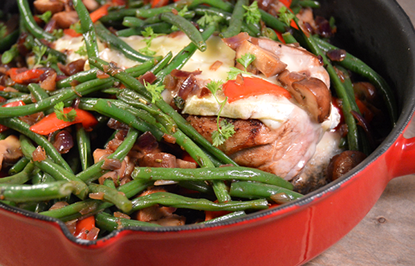 Varkenshaas gevuld met brie & groenten