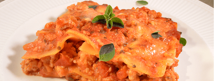 Lasagne bolognese met kip & oregano