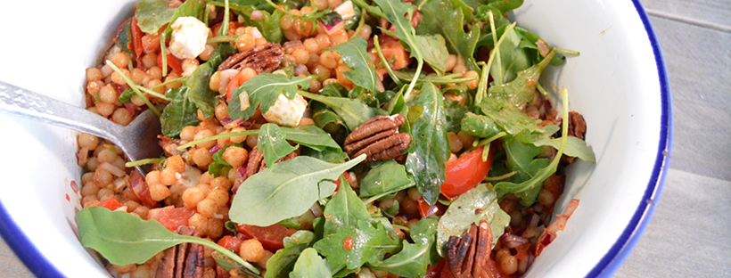 Moghrabieh Parelcouscous met merguez worstjes