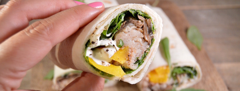 Wraps met makreel & explosive pineaple sauce