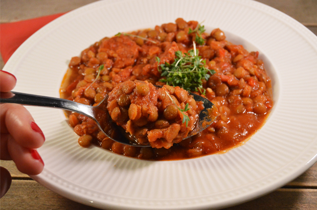 Pittige linzensoep met chorizo