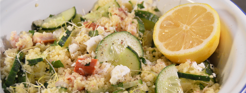 citroen couscous met komkommer en feta