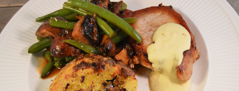 Varkenslapje met mosterdroomsaus