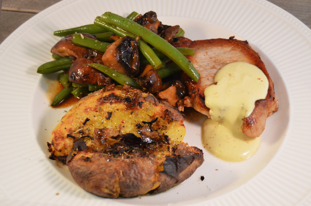 Varkenslapje met mosterdroomsaus