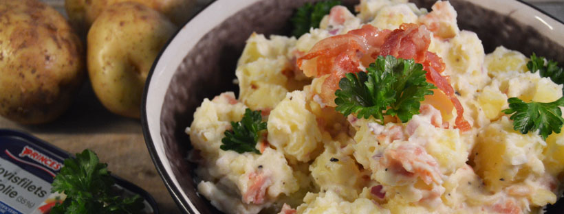 Aardappelsalade met pancetta en ansjovis