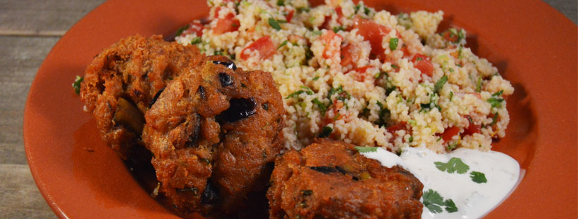 Falafel met aubergine